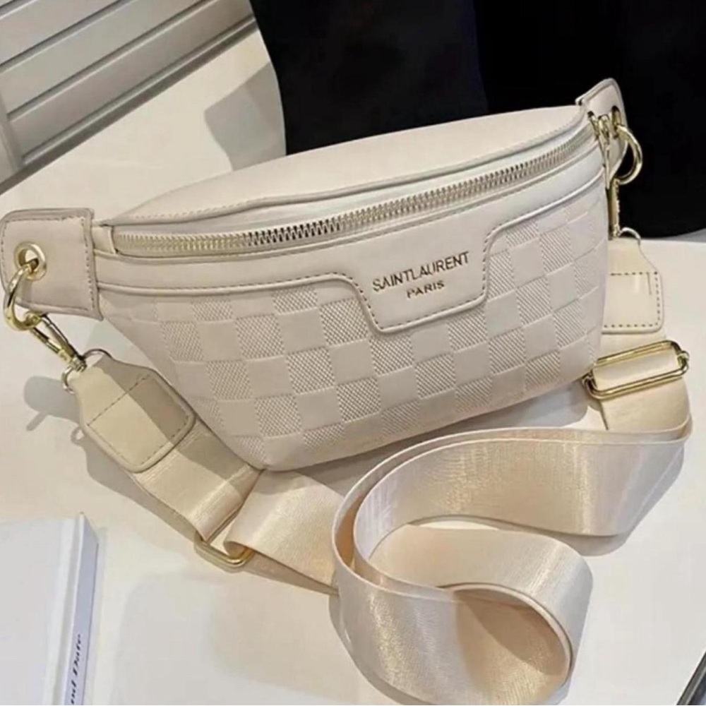 “Saint Laurent” White Crossbody Bag / Fanny Pack